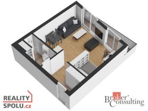 Pronájem bytu 1+kk, Zlín, Lešetín I, 37 m2