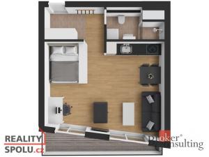 Pronájem bytu 1+kk, Zlín, Lešetín I, 37 m2