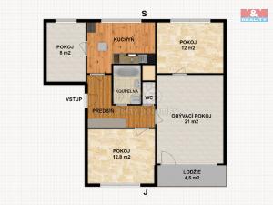 Pronájem bytu 4+1, Česká Lípa, Střelnice, 87 m2