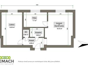 Pronájem bytu 3+kk, Uherské Hradiště, Tůně, 50 m2