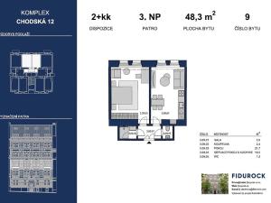 Pronájem bytu 2+kk, Praha - Vinohrady, Chodská, 48 m2