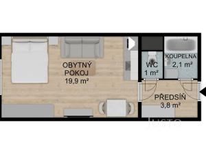 Prodej bytu 1+kk, Písek - Budějovické Předměstí, třída Přátelství, 26 m2