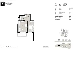 Pronájem bytu 2+kk, Praha - Modřany, Zlochova, 56 m2