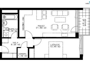 Pronájem bytu 2+kk, Praha - Vysočany, Pod Harfou, 52 m2