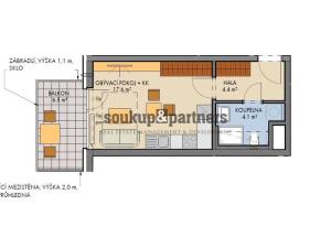 Prodej bytu 1+kk, Praha, Čakovická, 34 m2