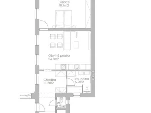 Pronájem bytu 2+kk, Brno, Ptašínského, 62 m2