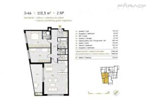 Prodej bytu 3+kk, Praha - Košíře, Na pomezí, 138 m2