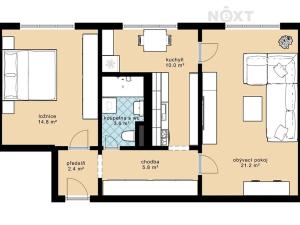 Pronájem bytu 2+1, Český Krumlov, Sídliště Plešivec, 58 m2