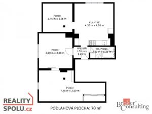 Prodej bytu 3+kk, Chlumín, 76 m2