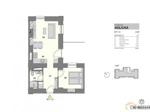 Pronájem bytu 2+kk, Olomouc - Hodolany, Holická, 46 m2