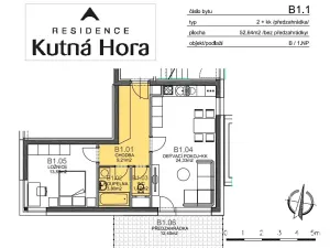 Pronájem bytu 2+kk, Kutná Hora, Za Lidkou, 56 m2