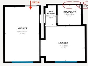 Pronájem bytu 1+kk, Jablonec nad Nisou, Komenského, 31 m2