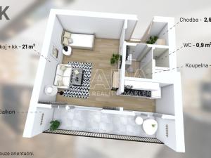 Prodej bytu 1+kk, Praha - Střížkov, Rumburská, 33 m2