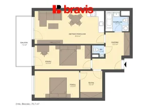 Prodej bytu 3+kk, Blansko, Zborovec, 75 m2