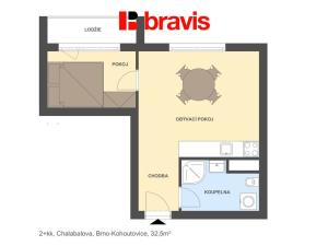 Prodej bytu 2+kk, Brno - Kohoutovice, Chalabalova, 33 m2