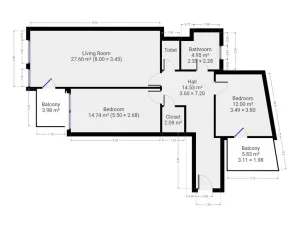 Pronájem bytu 3+kk, Praha - Střížkov, Zakšínská, 77 m2