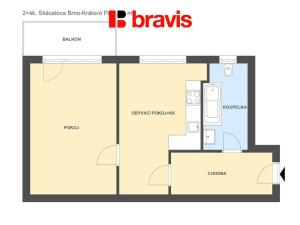 Pronájem bytu 2+kk, Brno - Královo Pole, Skácelova, 45 m2