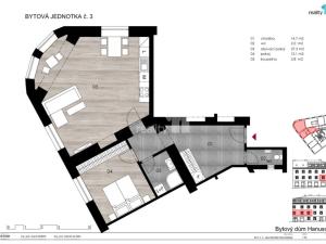 Prodej bytu 2+kk, Praha - Michle, Hanusova, 76 m2