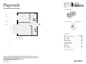 Pronájem bytu 2+kk, Praha - Stodůlky, Hábova, 49 m2