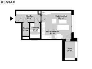 Pronájem bytu 1+kk, Praha - Modřany, Kolmanova, 40 m2