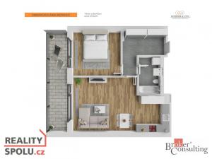 Pronájem bytu 2+kk, Praha - Modřany, Mezi vodami, 62 m2