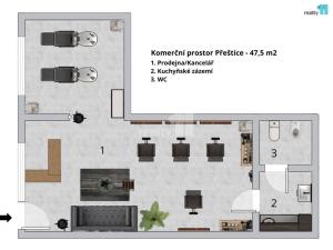 Prodej obchodního prostoru, Přeštice, Husova, 47 m2