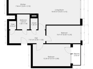 Pronájem bytu 3+kk, Praha - Chodov, Metodějova, 63 m2