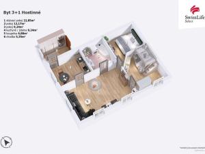 Prodej bytu 3+1, Hostinné, Nádražní, 66 m2