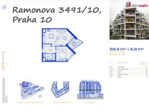 Pronájem bytu 2+kk, Praha - Strašnice, Ramonova, 65 m2