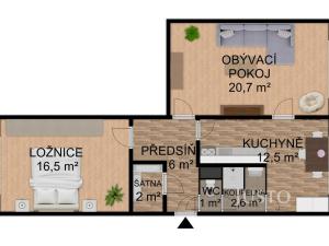 Prodej bytu 2+1, Písek - Budějovické Předměstí, nábřeží 1. máje, 61 m2