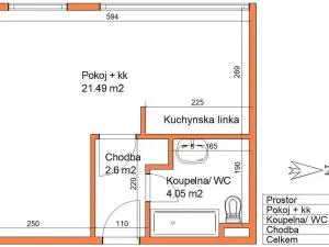 Pronájem bytu 1+kk, Hradec Králové, Akademika Heyrovského, 28 m2