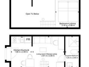 Pronájem bytu 1+kk, Brno, Hybešova, 23 m2