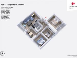 Pronájem bytu 4+1, Trutnov, Papírenská, 88 m2