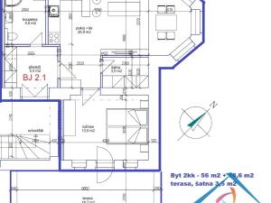 Pronájem bytu 2+kk, Kolín, Havlíčkova, 56 m2