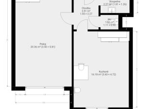 Pronájem bytu 2+kk, Brno, Velkopavlovická, 44 m2