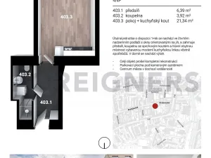 Pronájem bytu 1+kk, Brno, Bratislavská, 32 m2