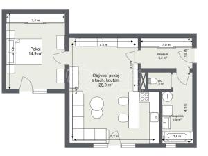 Prodej bytu 2+kk, Kunice - Dolní Lomnice, Vrbová, 61 m2