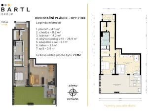 Prodej bytu 2+kk, České Budějovice - České Budějovice 2, Krčínova, 71 m2