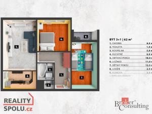 Prodej bytu 3+1, Praha - Modřany, Levského, 62 m2