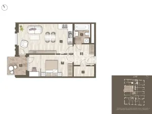 Pronájem bytu 2+kk, Praha - Stodůlky, Mukařovského, 55 m2