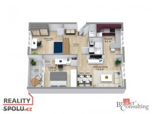 Prodej bytu 3+1, Chodov, U Koupaliště, 66 m2