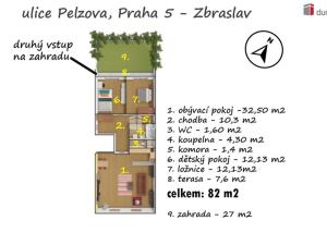 Prodej bytu 3+kk, Praha - Zbraslav, Pelzova, 82 m2