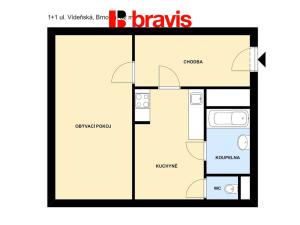 Pronájem bytu 1+1, Brno - Štýřice, Vídeňská, 32 m2