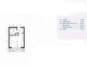 Pronájem bytu 1+kk, Praha - Černý Most, Cukrova, 36 m2