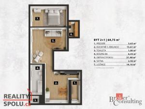 Prodej bytu 2+1, Praha - Modřany, Klostermannova, 64 m2