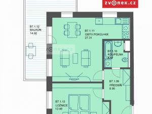Pronájem bytu 2+kk, Uherské Hradiště, Zahrádky, 55 m2