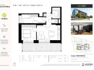 Prodej bytu 3+kk, Předboj, Ke Tvrzi, 49 m2