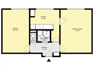 Prodej bytu 2+1, Praha - Letňany, Dudkova, 50 m2