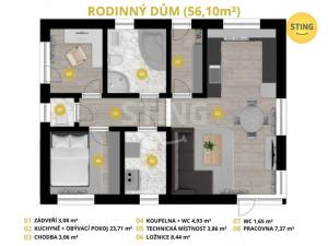 Prodej rodinného domu, Bítov, 56 m2