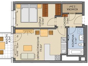 Prodej bytu 2+kk, Praha - Vysočany, Pod Harfou, 45 m2